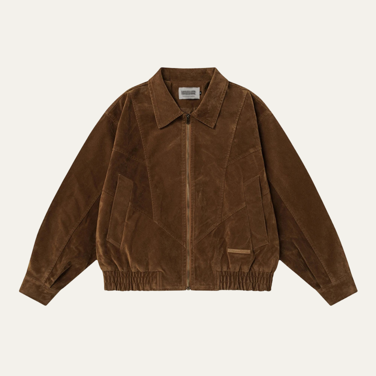 The Caldaro Men’s Retro Zip Up Suede Bomber Jacket