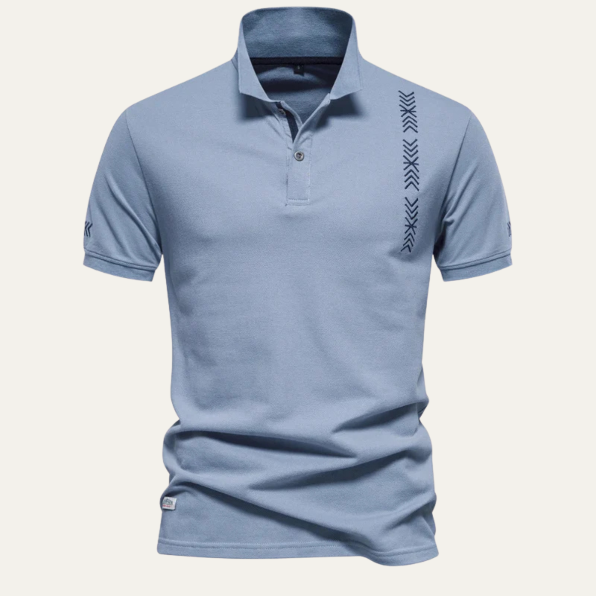 The Sheffield Men’s Cotton Polo Shirt with Graphic Detail