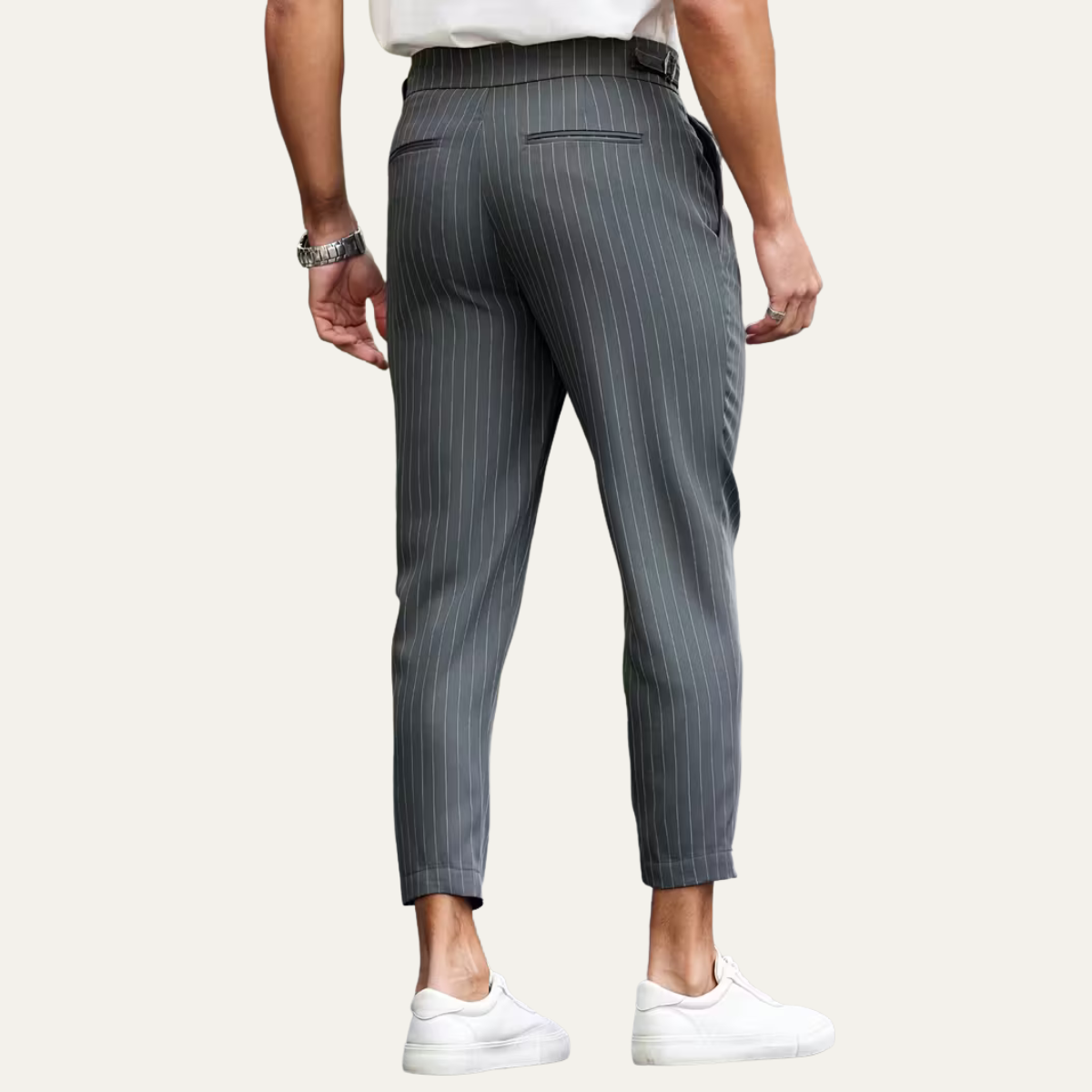 The Cullen Bay Men’s Slim Fit Pinstripe Pleated Dress Pants