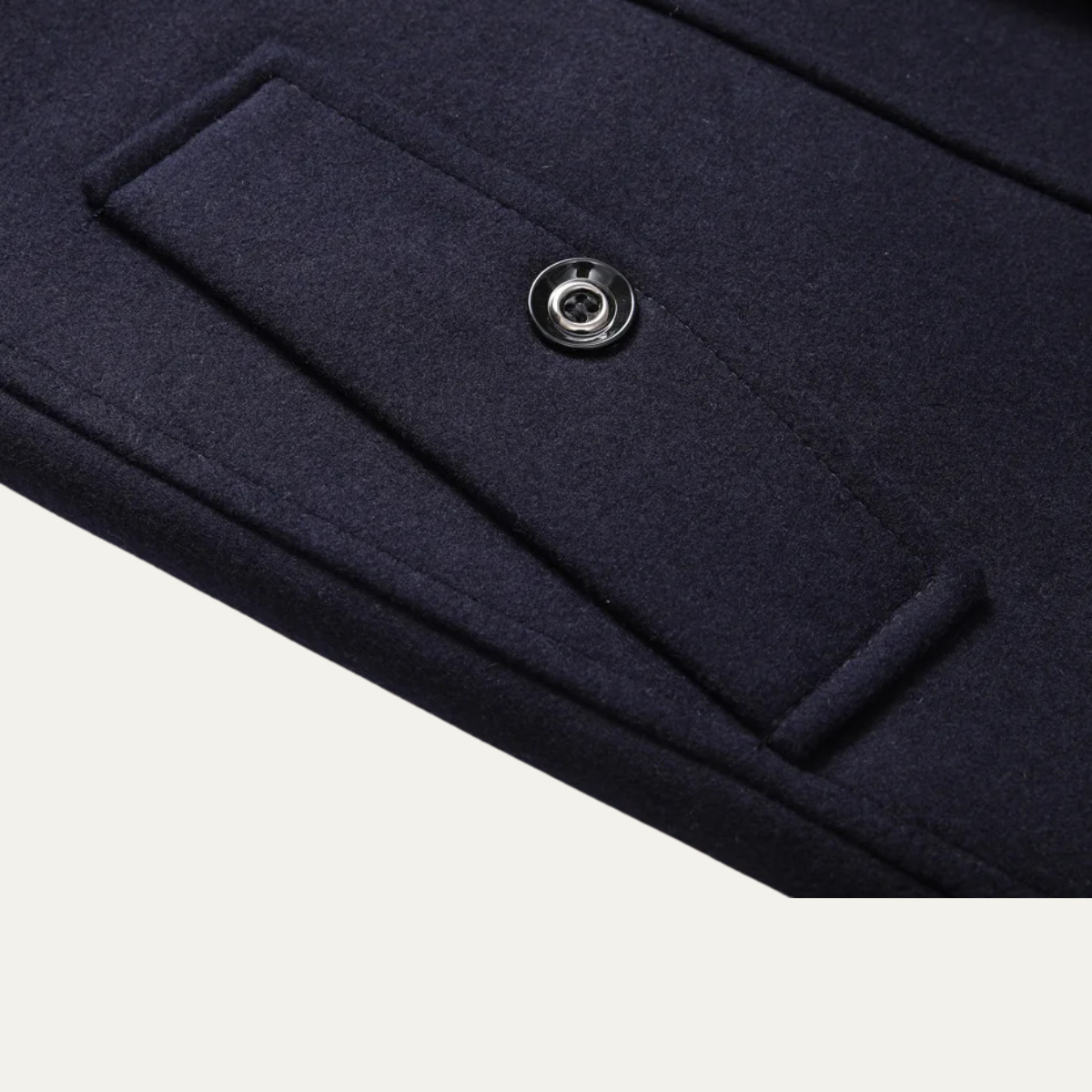 The Siena Men’s Wool Blend Long Trench Coat with Lapel Collar