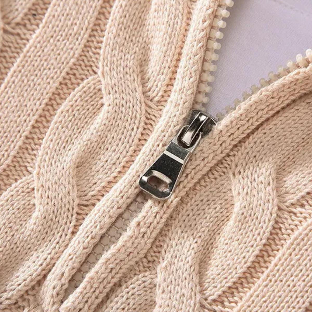 The Ashmeadow Men’s Soft 100% Cotton Cable Knit Half Zip Sweater