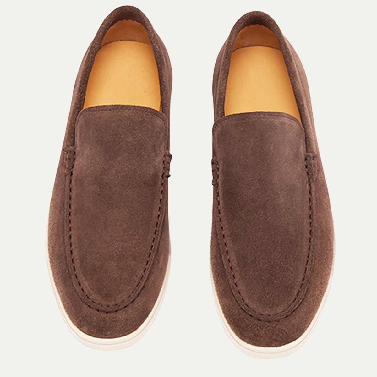 The Meadowgate Men’s Casual Vintage Suede Faux Leather Slip On Loafers - Khaki