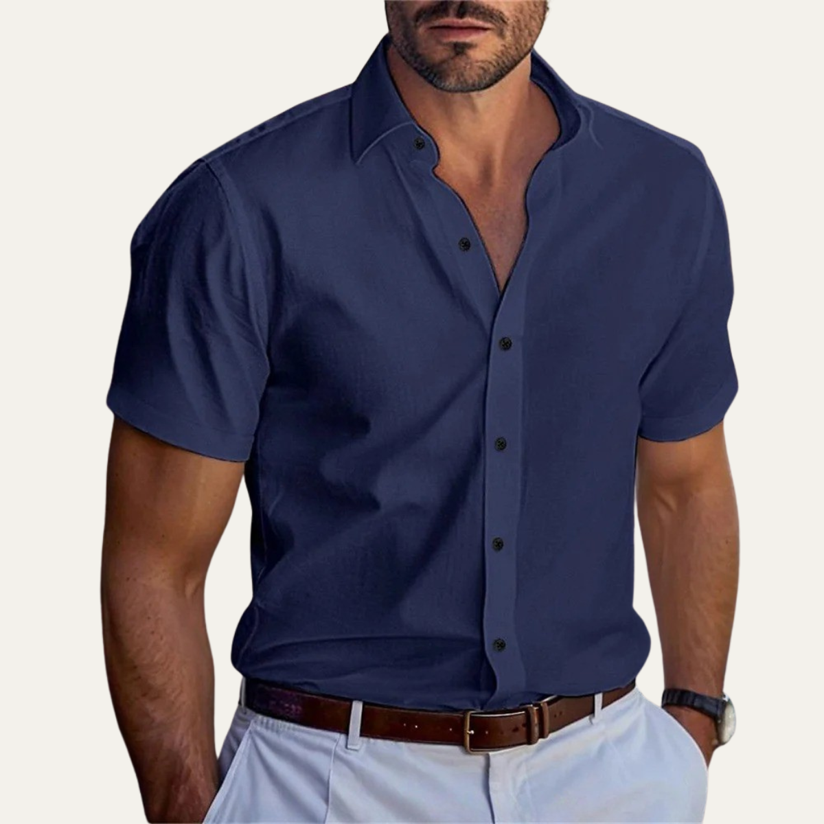 The Belluno Men’s Casual Business Solid Button Up Shirt