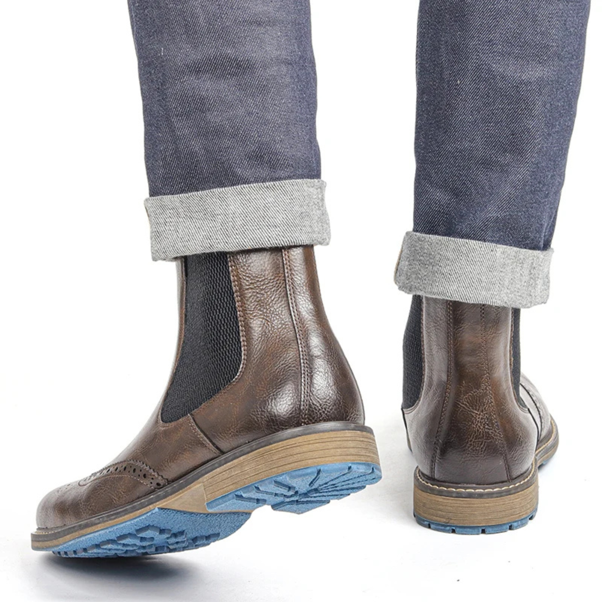 The Monopoli Men’s Classic Brogue Slip On Chelsea Boots