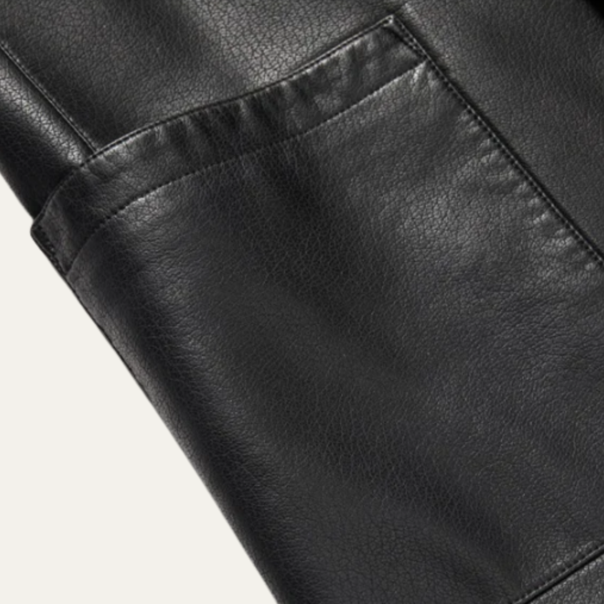 The Brookridge Men’s Slim Fit Leather Blazer Jacket