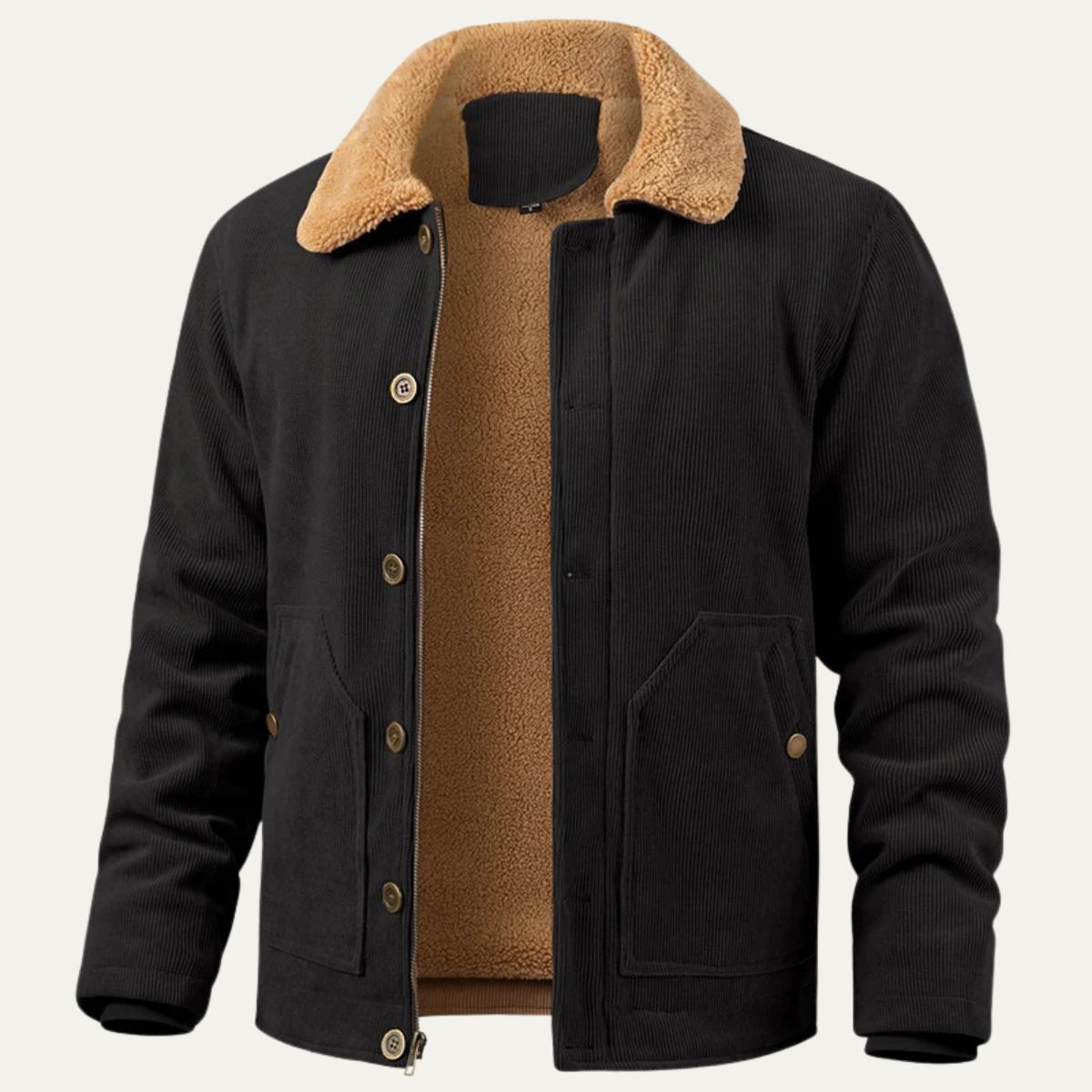 The Aventino Men’s Winter Corduroy Sherpa Button Up Jacket