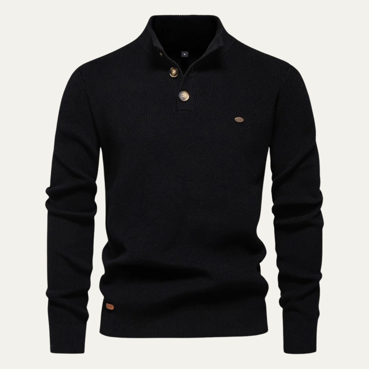 The Vulcano Men's Mock Neck Button Up Turtleneck Sweater