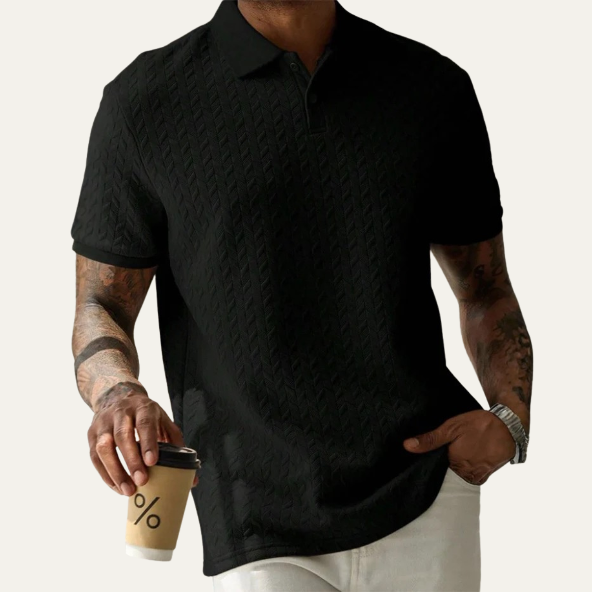 The Kingsley Men's Casual Textured Polo Shirt