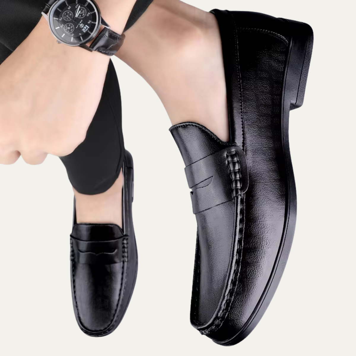 The Brookgate Men’s Breathable Italian Style Faux Leather Slip On Loafers