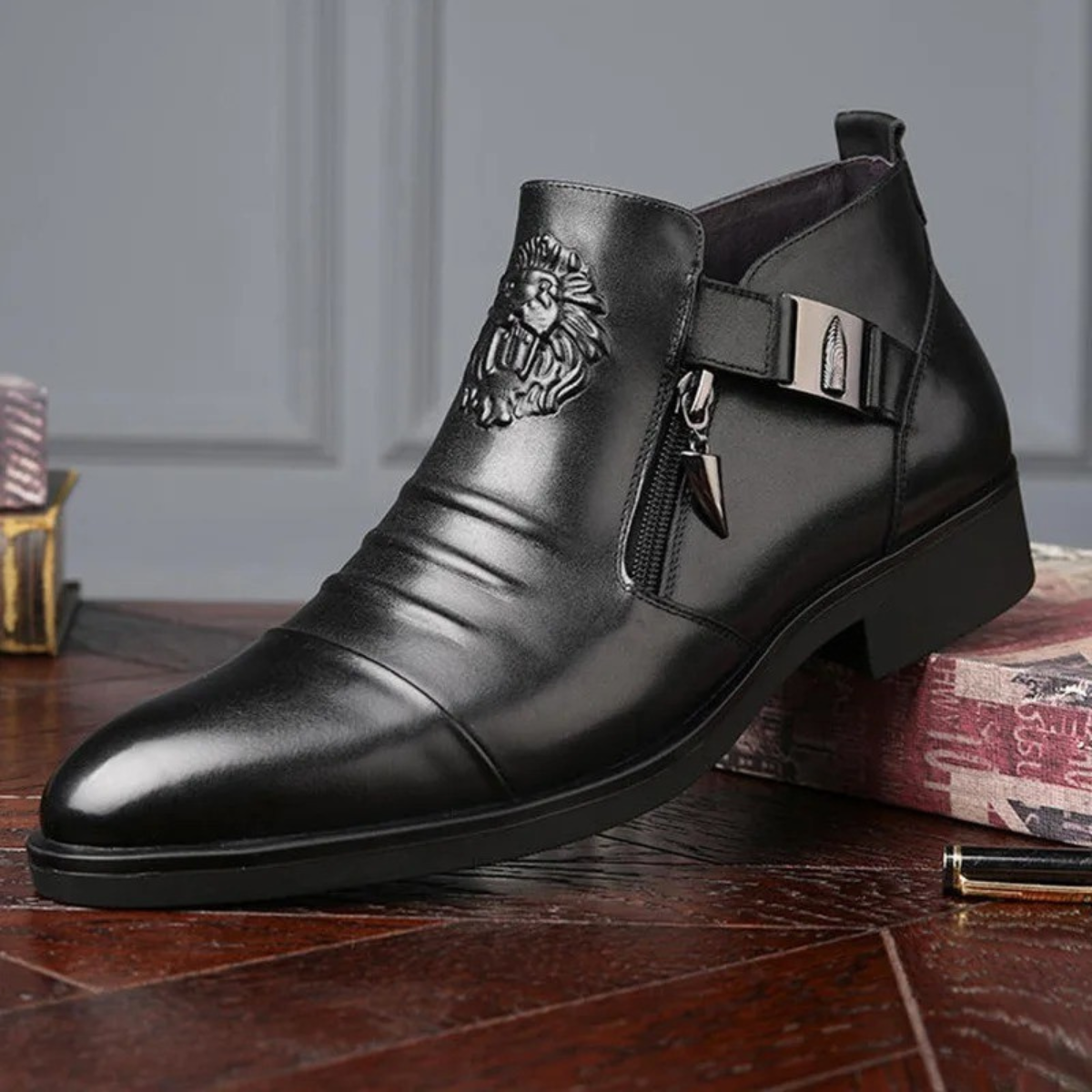 The Barbaresco Men’s Pointed Toe Leather Ankle Boots