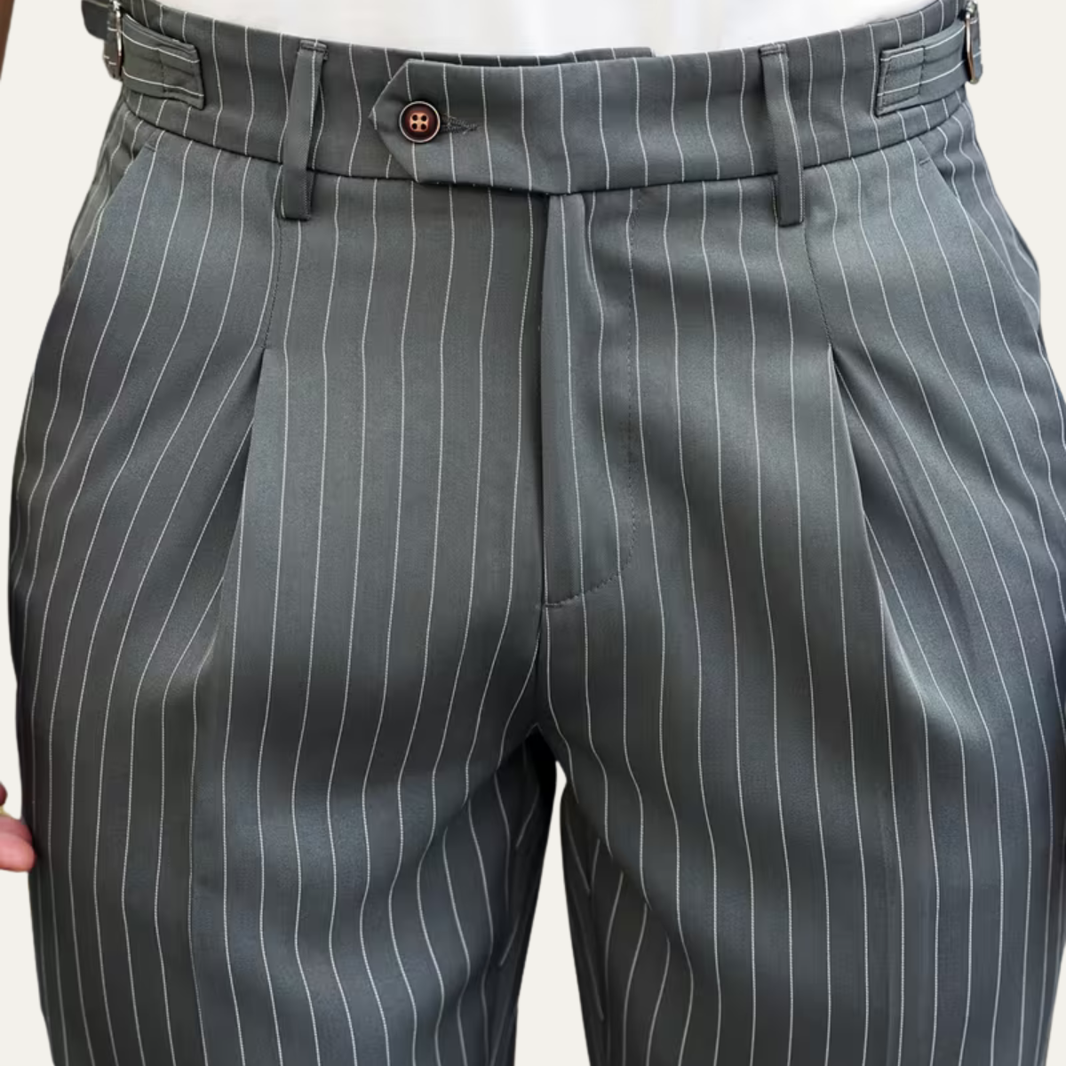 The Cullen Bay Men’s Slim Fit Pinstripe Pleated Dress Pants