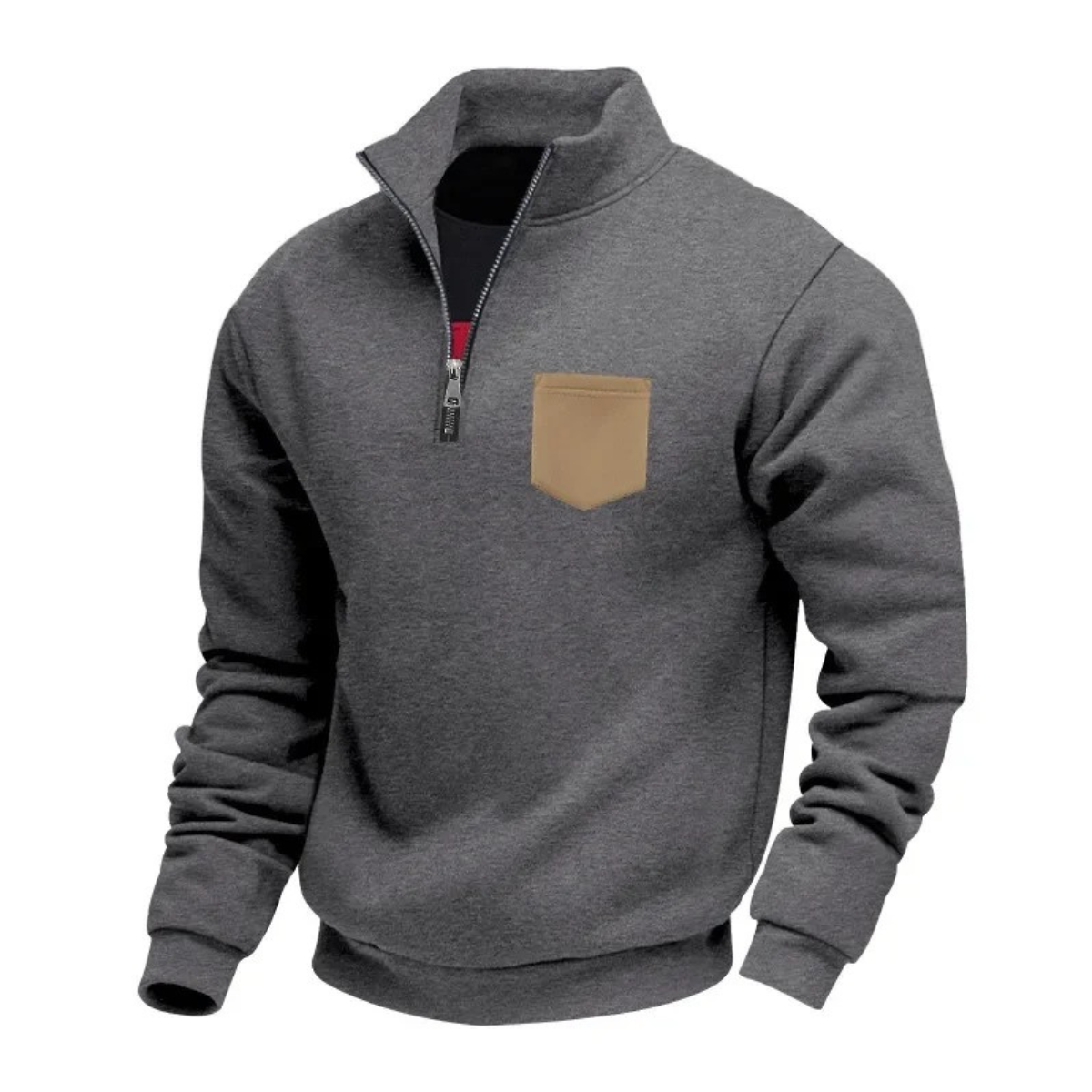 The Pompeii Men’s Casual Half Zip Neck Sweater with Pocket
