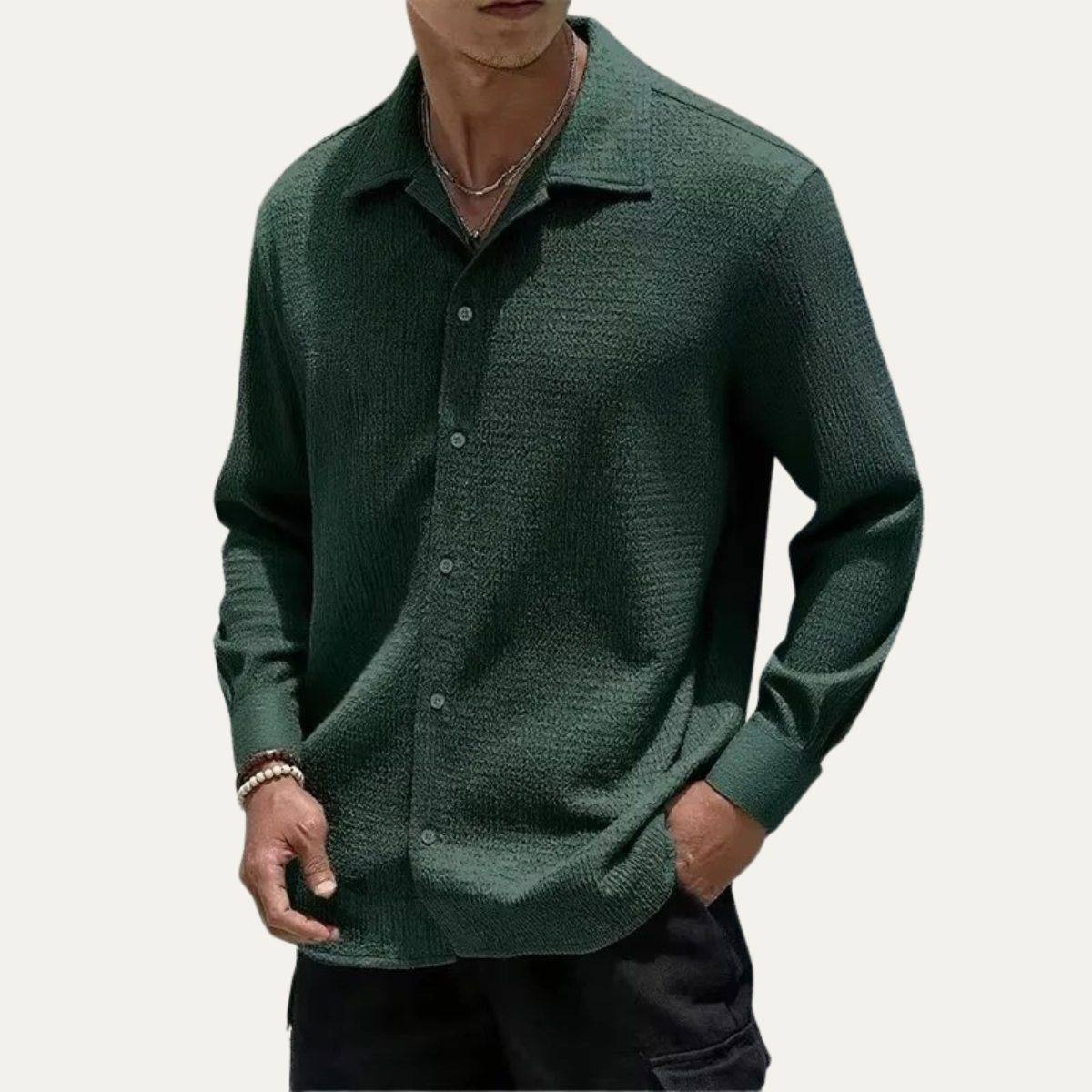 The Frascati Men’s Relaxed Fit Casual Textured Shirt