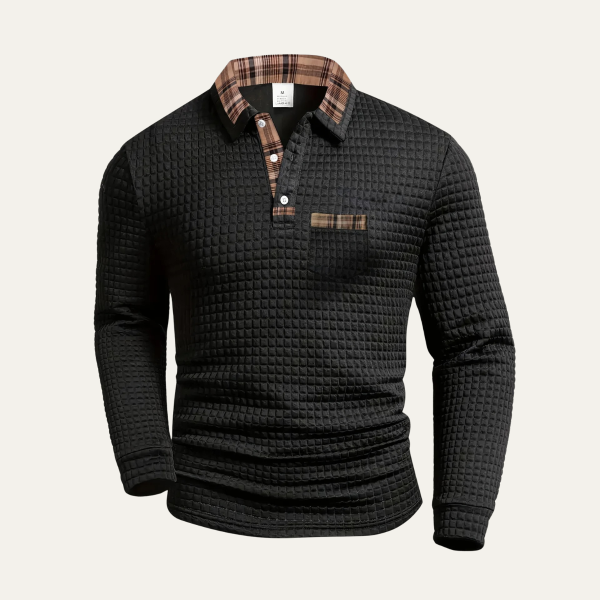 The Monopoli Men’s Casual Waffle Knit Polo Sweater