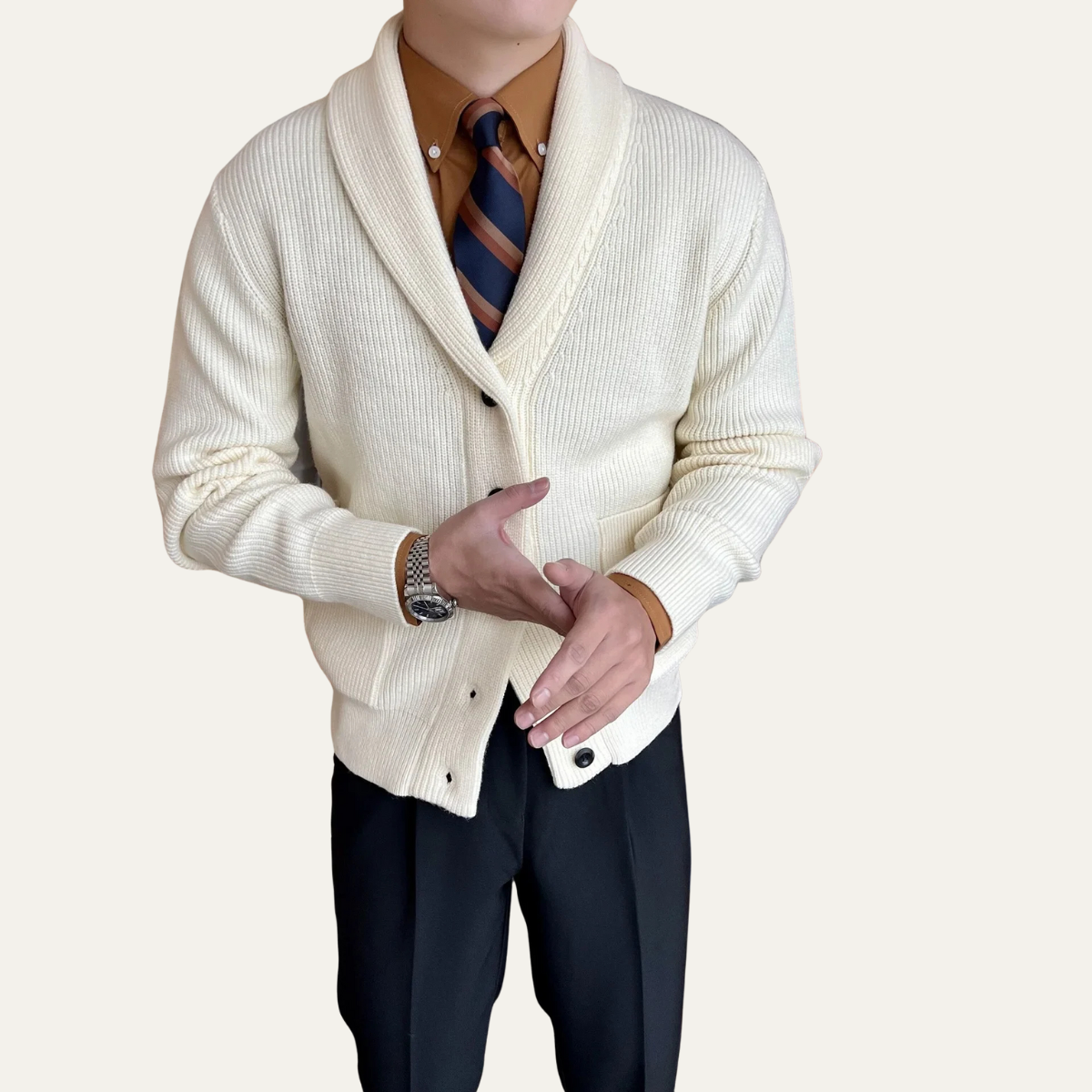 The Cambridge Men’s Shawl Collar Knit Sweater