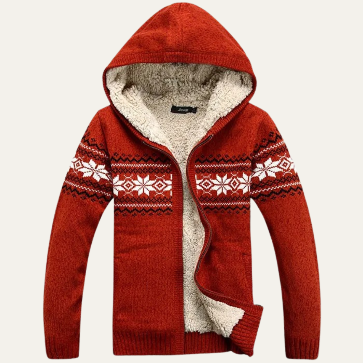 The Canazei Men’s Winter Zip Up Hooded Knit Jacket