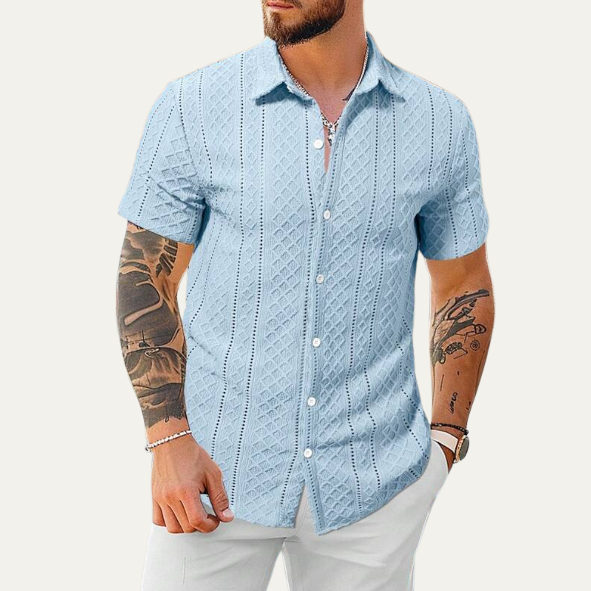 The Ashland Ridge Men’s Summer Textured Button Up Shirt