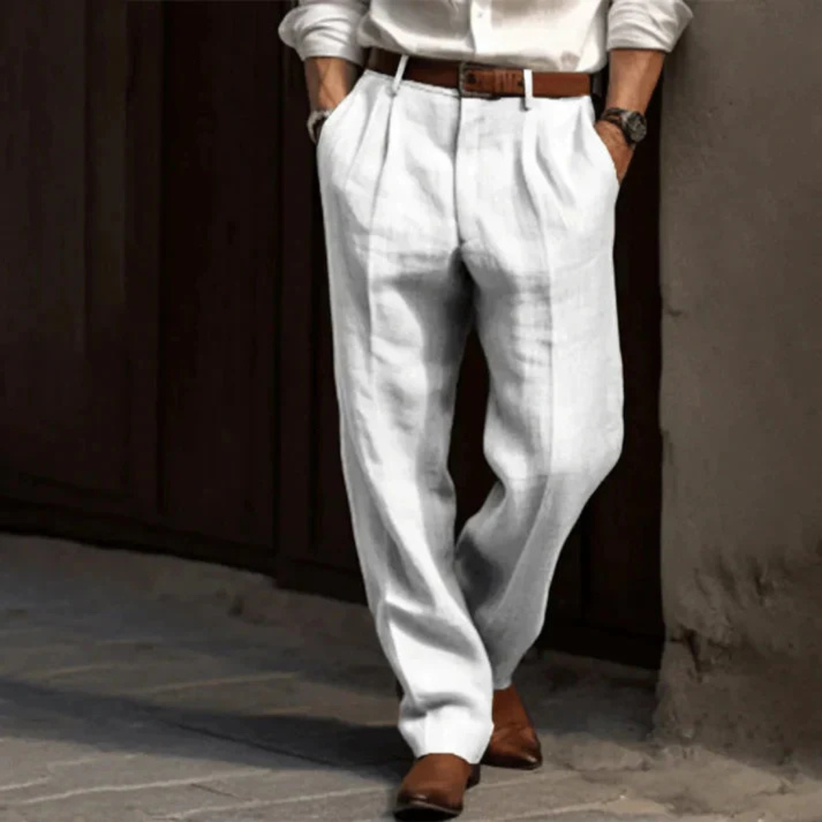 The Brighton Men’s Vintage Classic Tailored Pleated Pants
