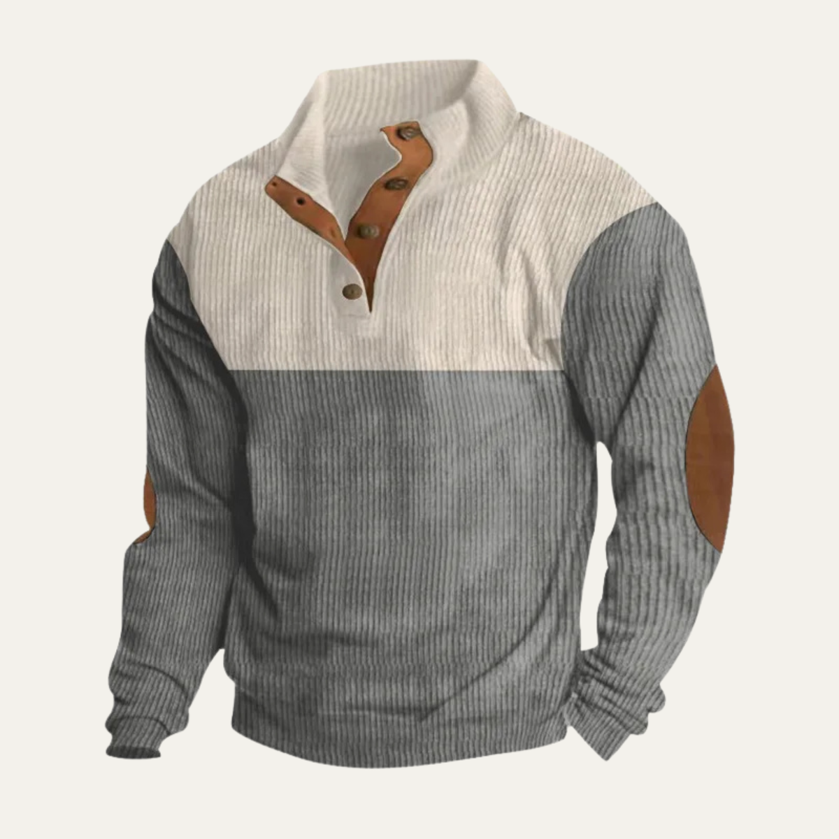 The Woodridge Men's Corduroy Color Block Sweater with Suede Elbow Patches