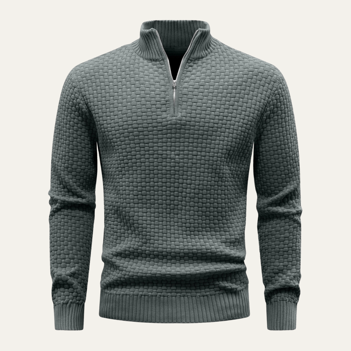 The Lignano Men’s Textured Quarter Zip Knit Sweater