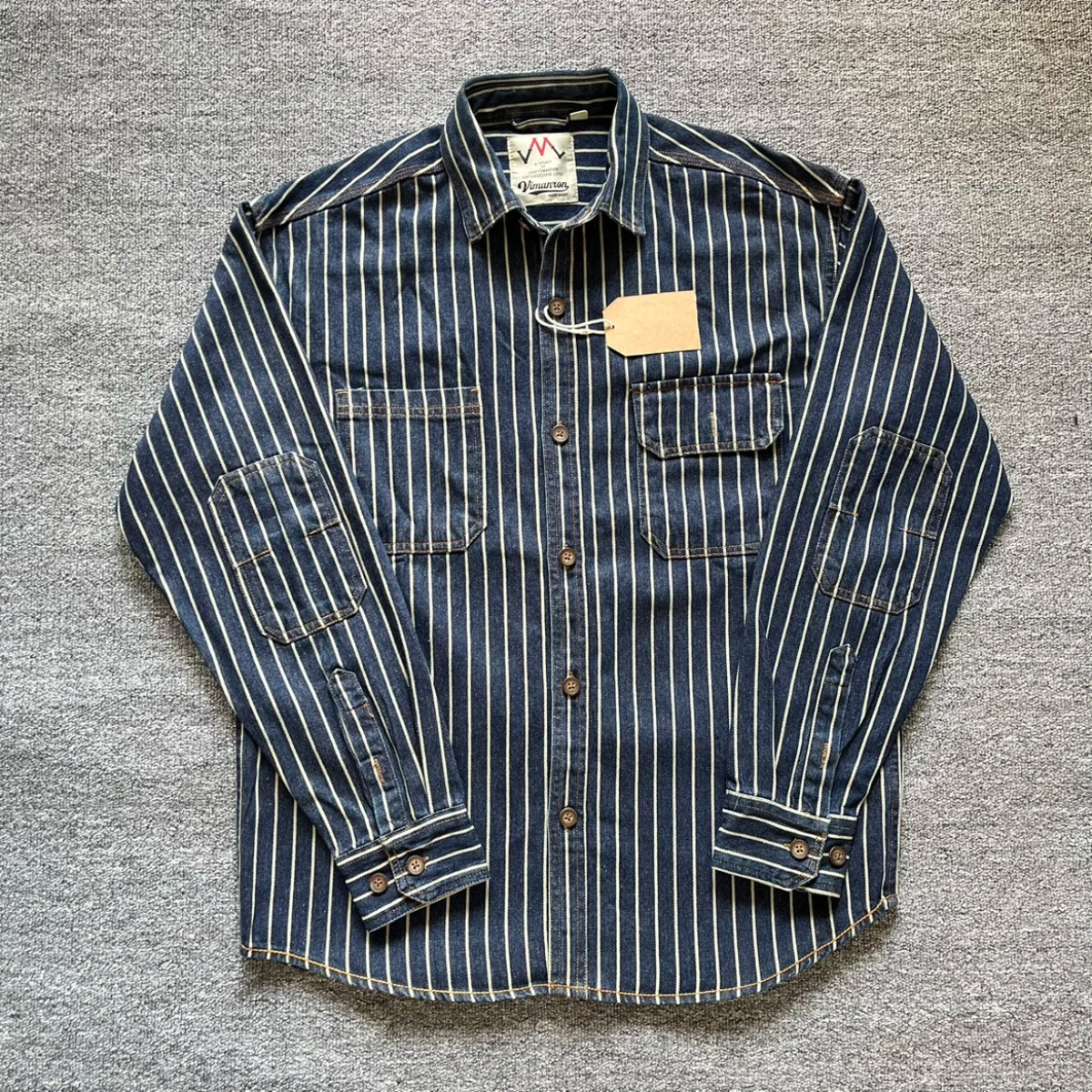 The Rivercrest Men’s Vintage Heavy Cotton Casual Striped Shirt
