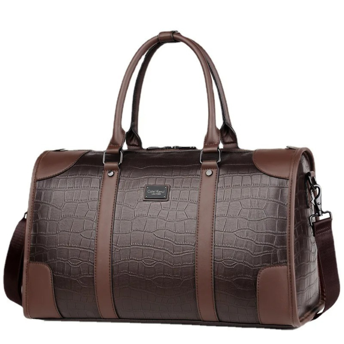 The Greenridge Men’s Luxury Faux Leather Business Duffel Tote Bag