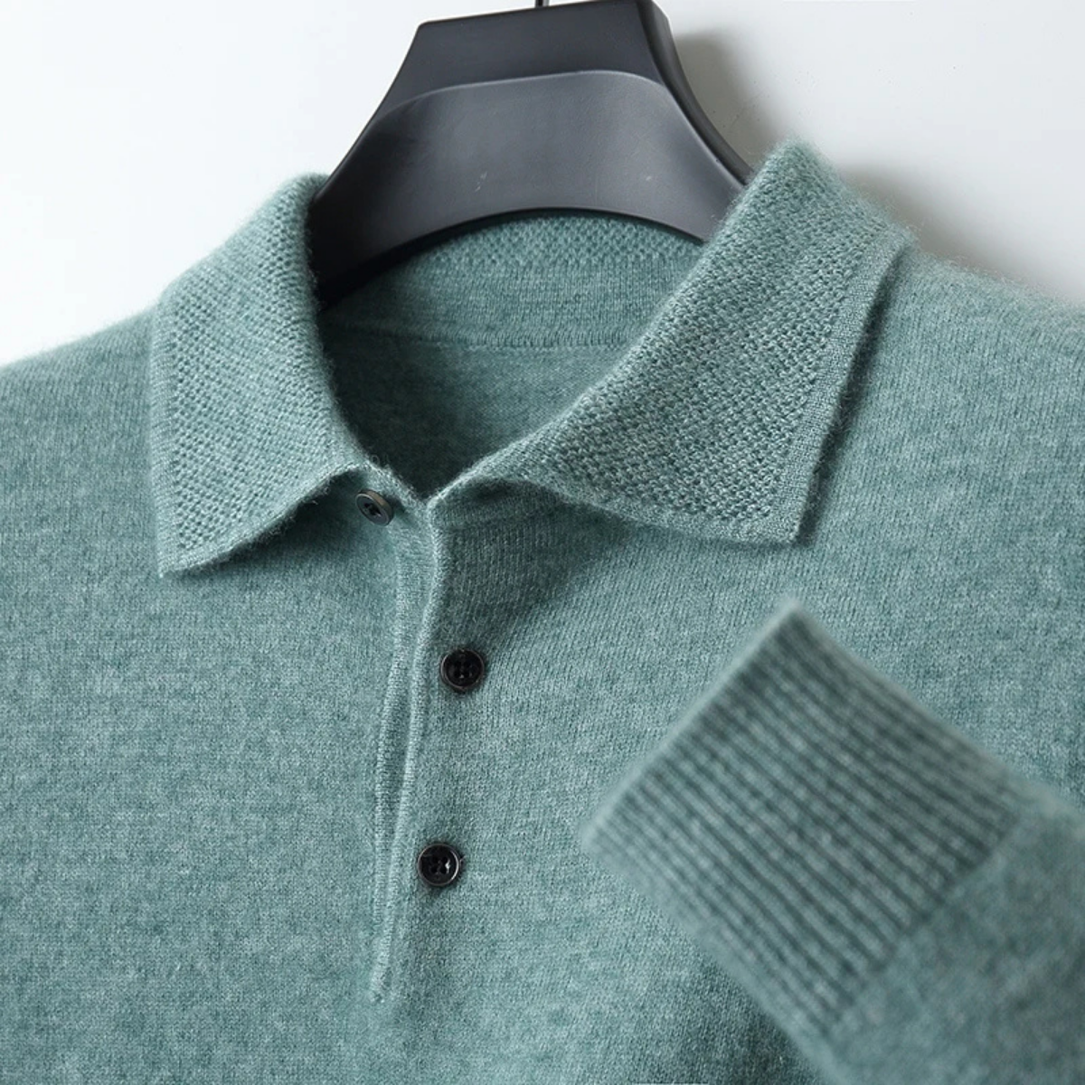 The Naples Men’s Wool Blend Knit Polo Sweater