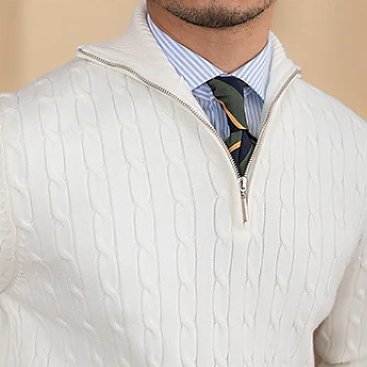 The Santorini Men's Half Zip Cable Knit Sweater