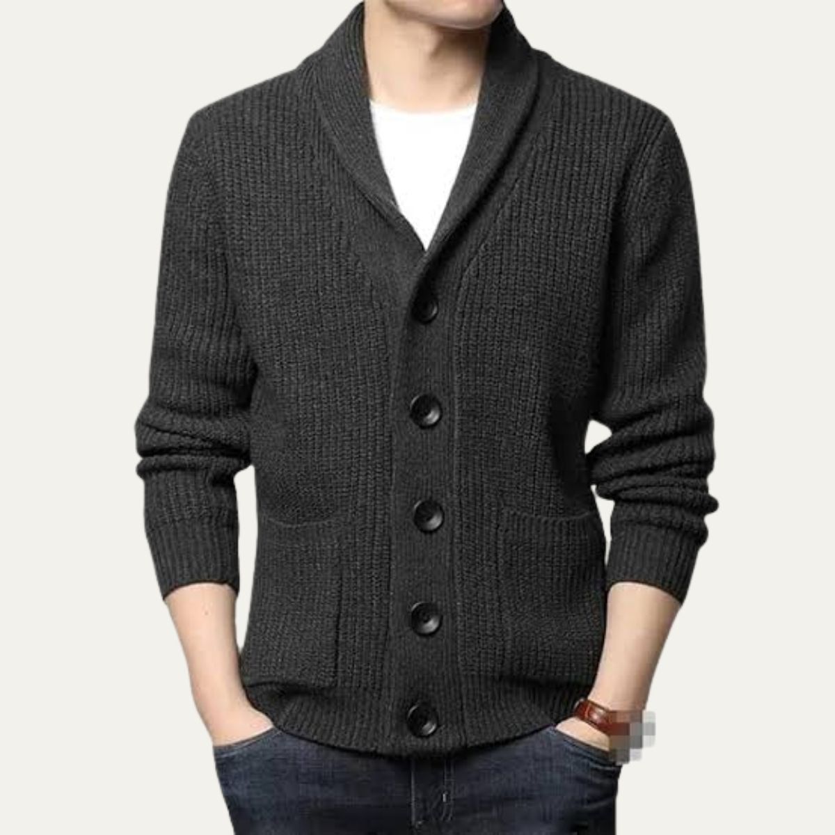 The Agrigento Men’s Button Up Knitted Shawl Collar Cardigan