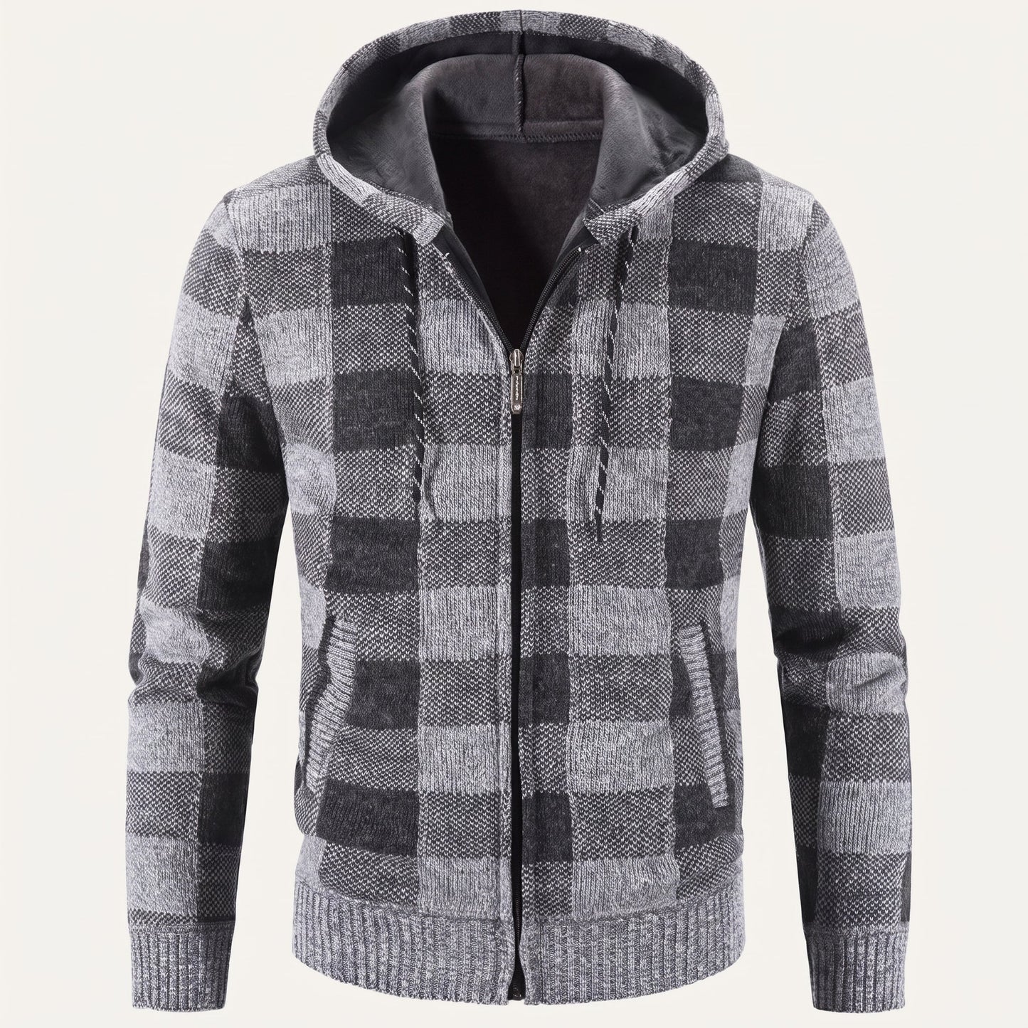Men's Plaid Zip Up Hoodie