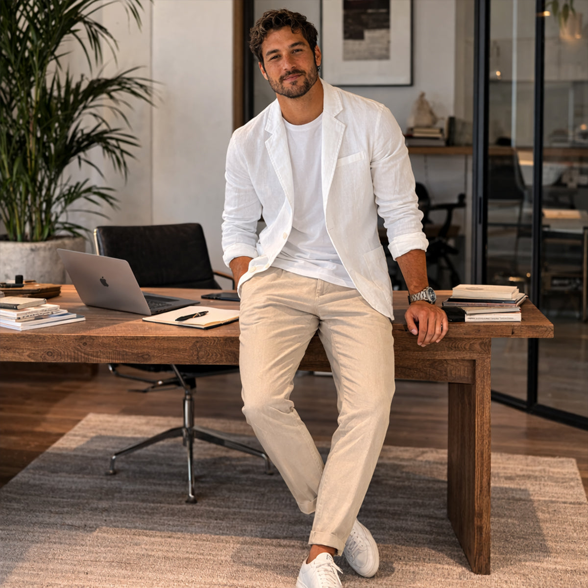 The Ridgefall Park Men’s Lightweight Summer Linen Blazer