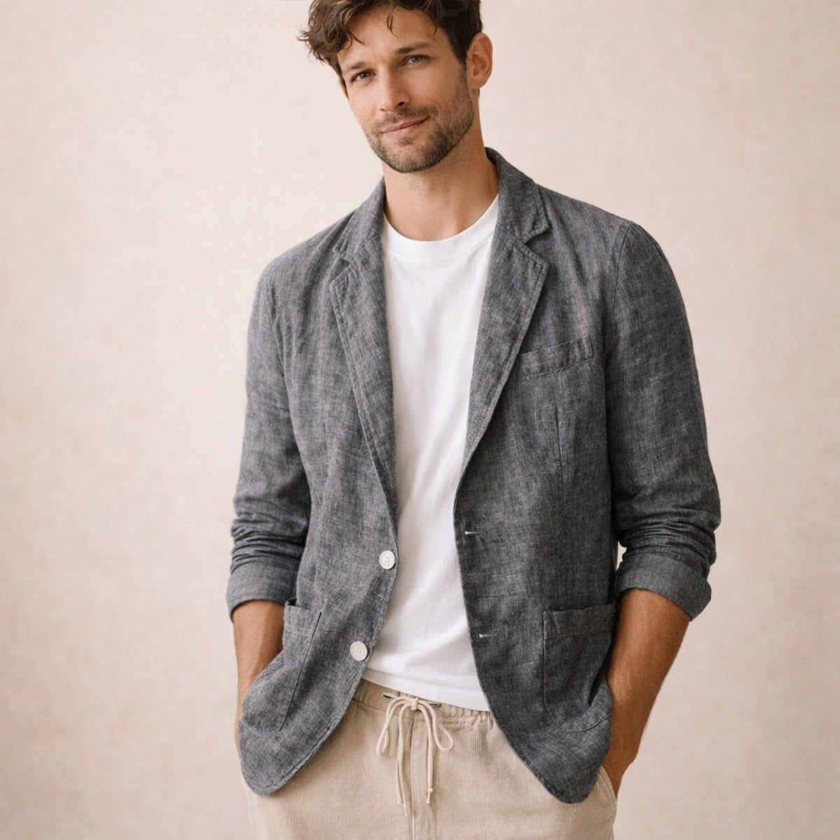 The Ridgefall Park Men’s Lightweight Summer Linen Blazer