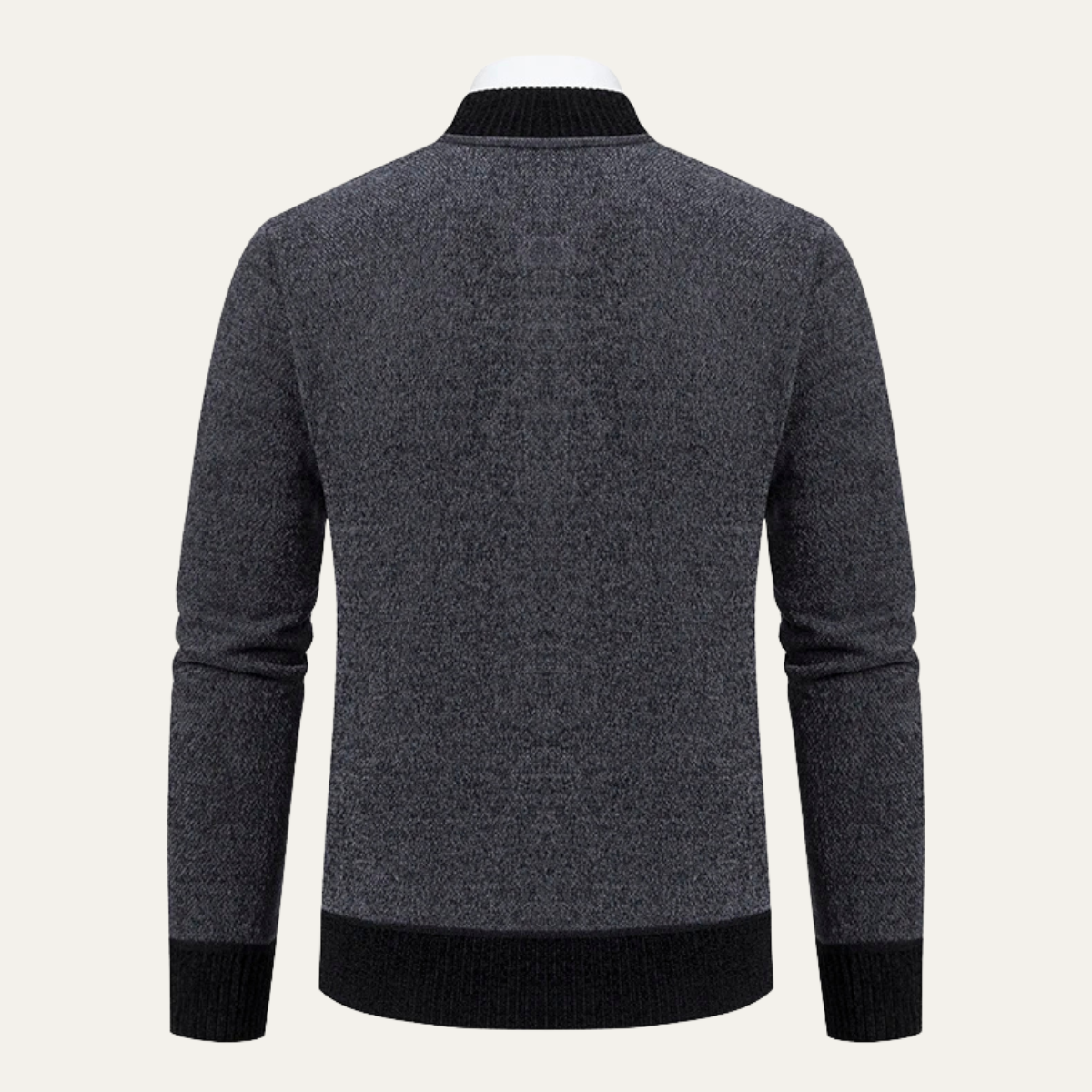 The Clapham Men's Embroidered Smart Knit Zip Sweater
