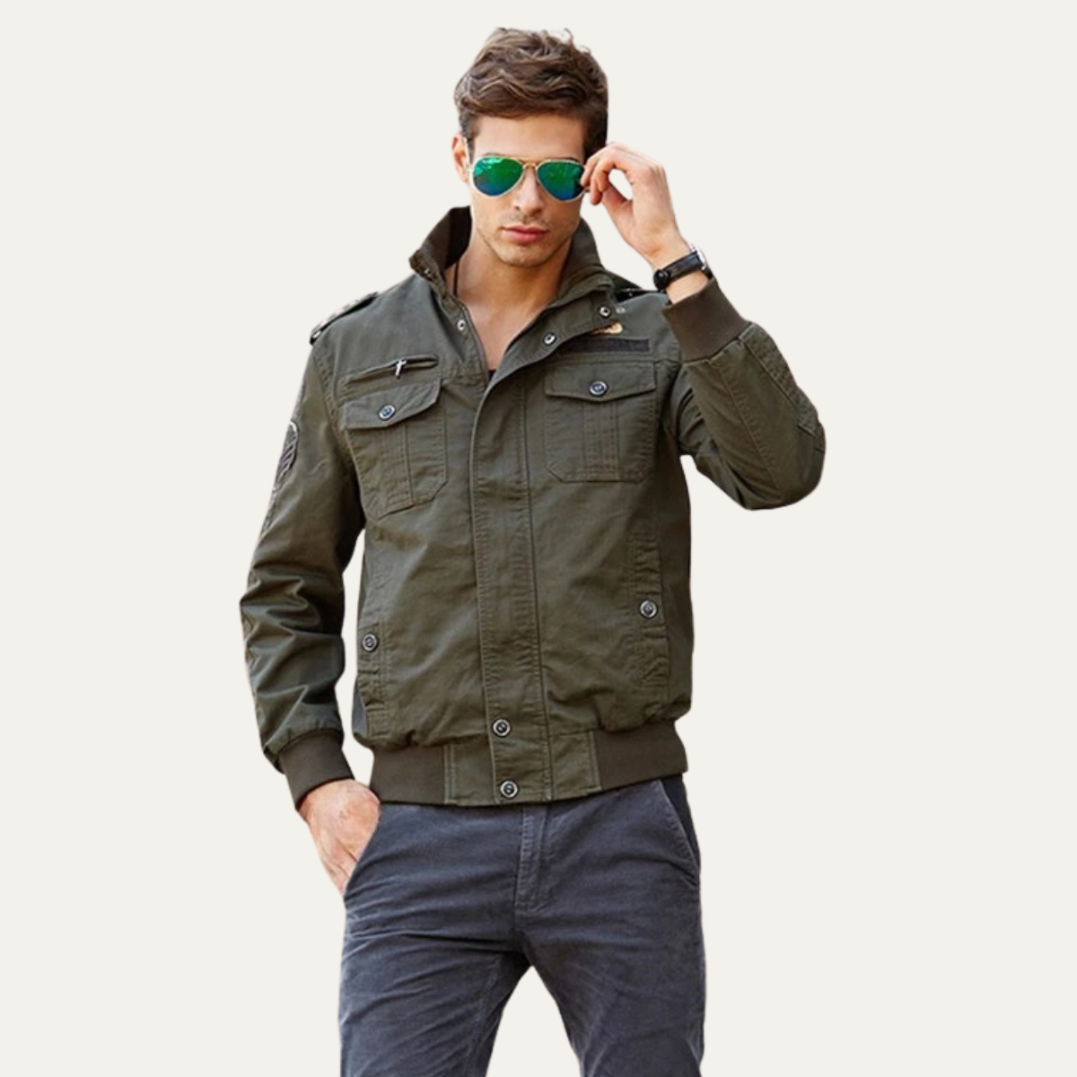 The Sydenham Men’s Windproof Multi-Pocket Military Bomber Jacket