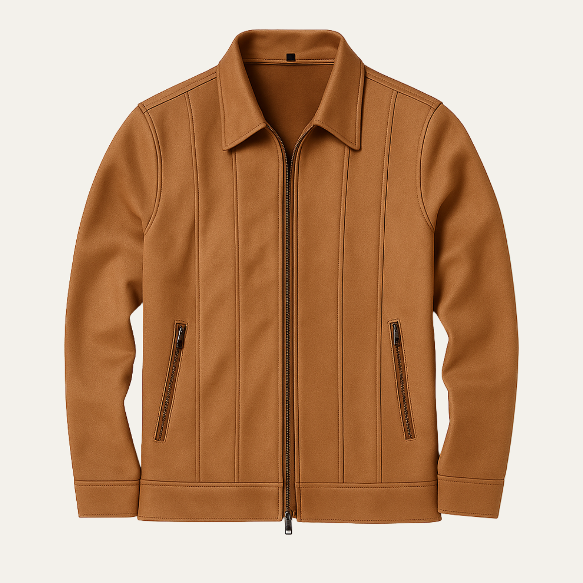 The Varese Men's Trucker Suede Leather Zip Up Jacket