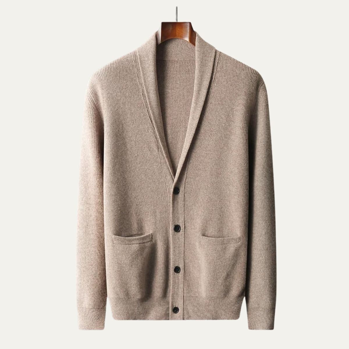 The Marettimo Men’s Soft Knit Button Up Collar Cardigan with Front Pockets