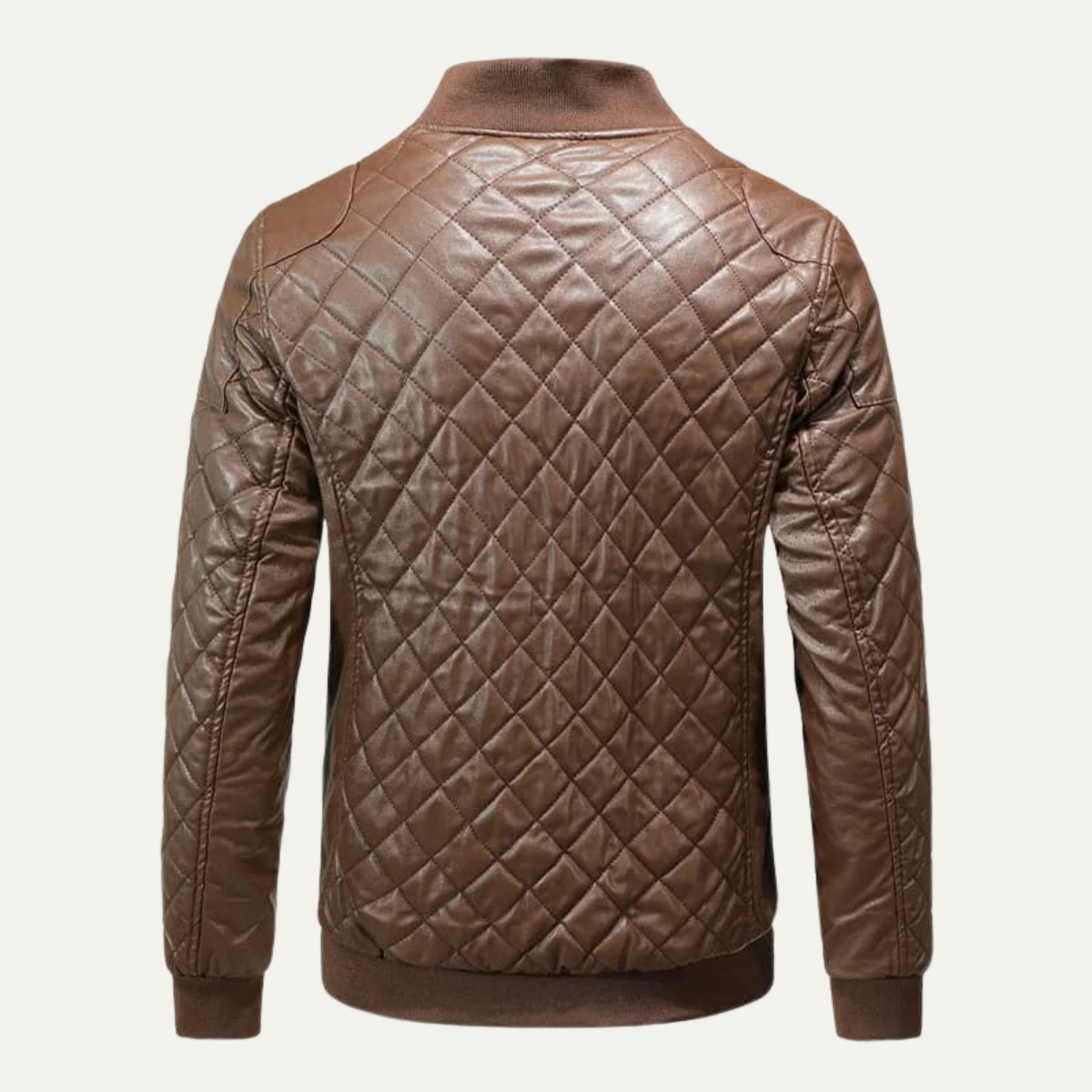 The Colfosco Men’s Winter Quilted Leather Bomber Jacket