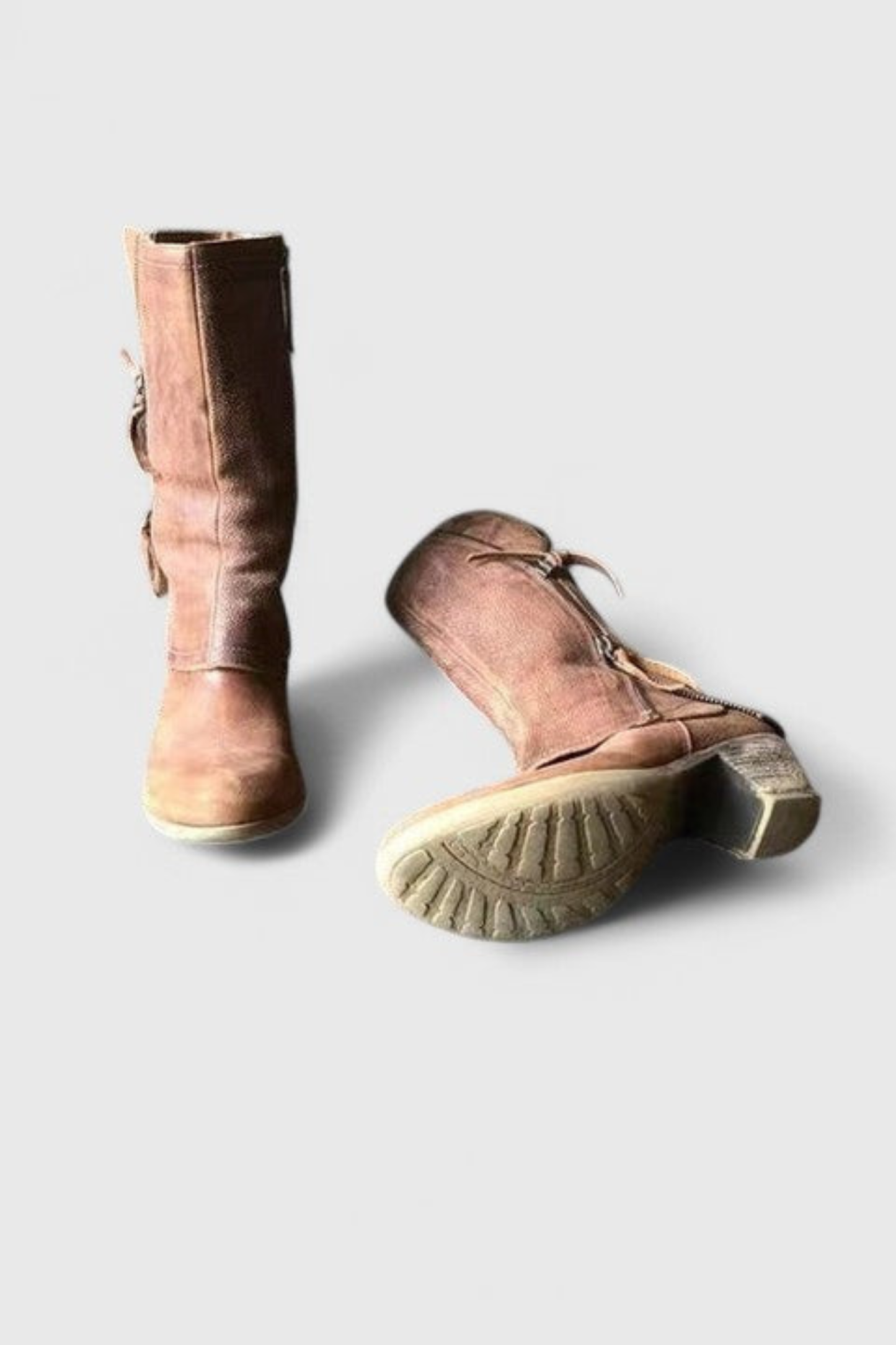 Women’s Vintage Western Boots – Distressed Mid Calf Cowboy Boots