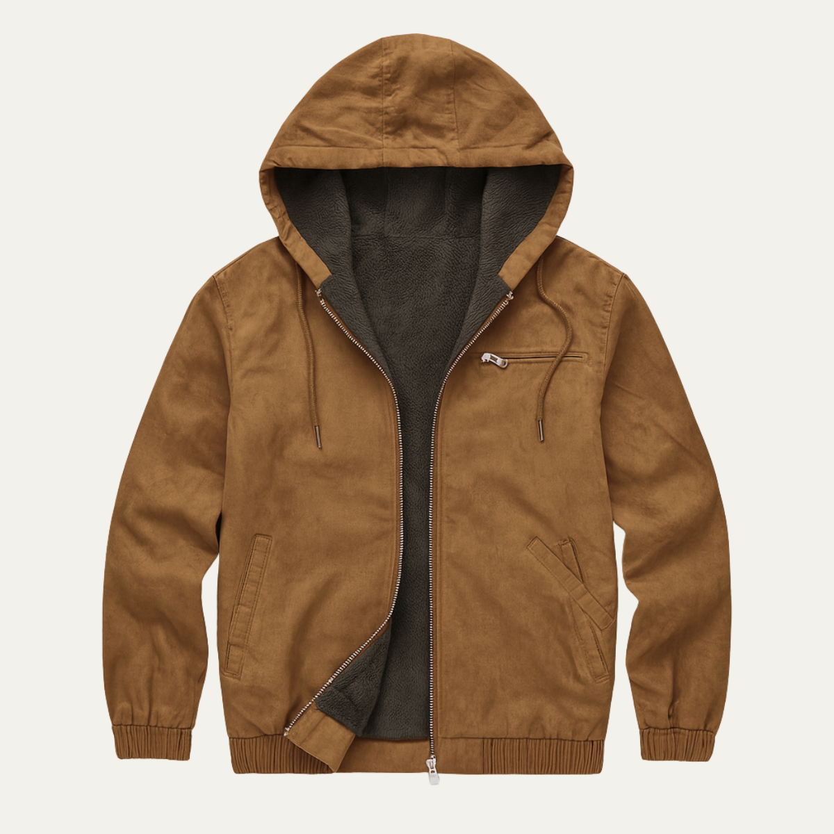 The Briarbrook Men’s Warm Fleece Lined Retro Hooded Jacket