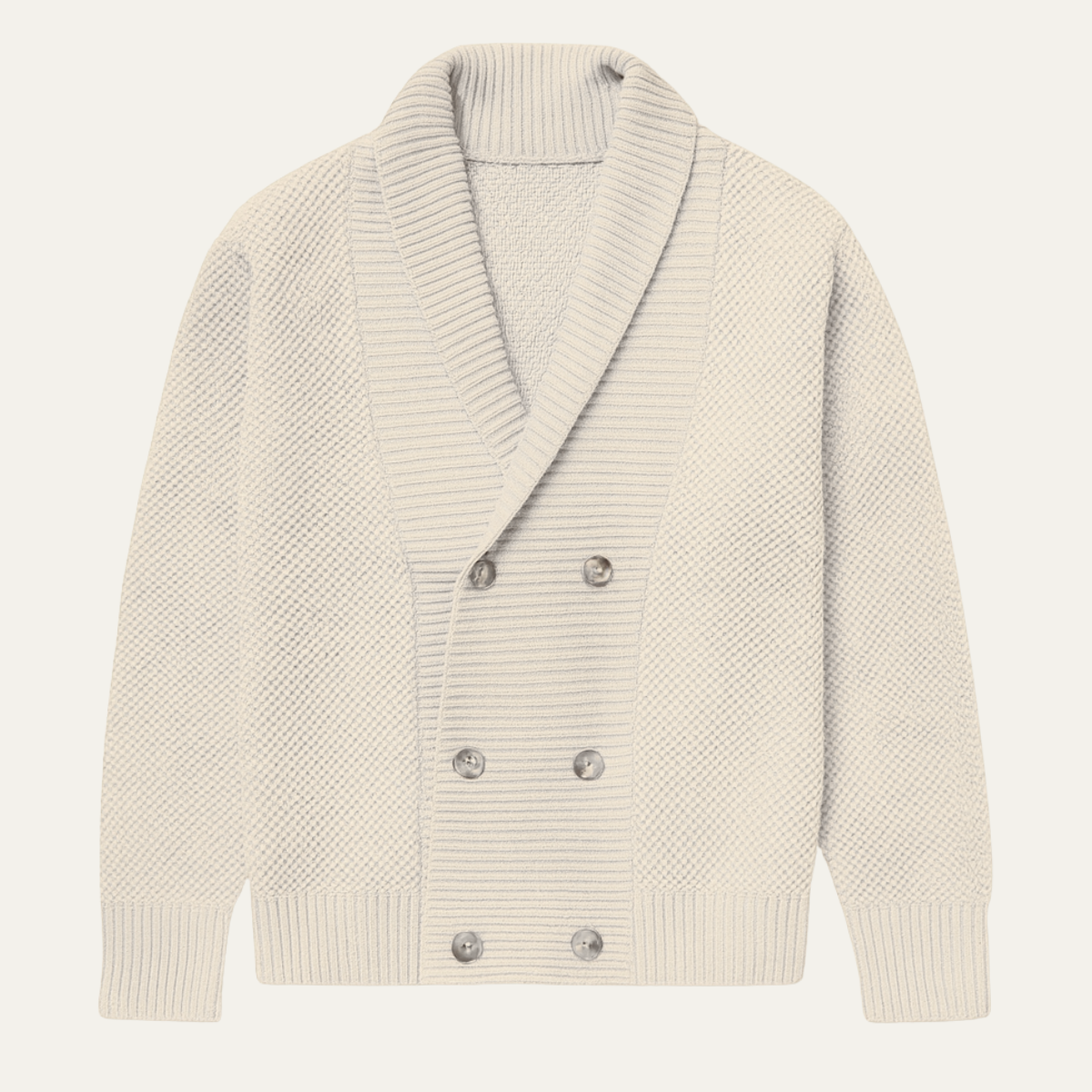 The Woodhurst Men's Chunky Knit Shawl Collar Double Breasted Cardigan