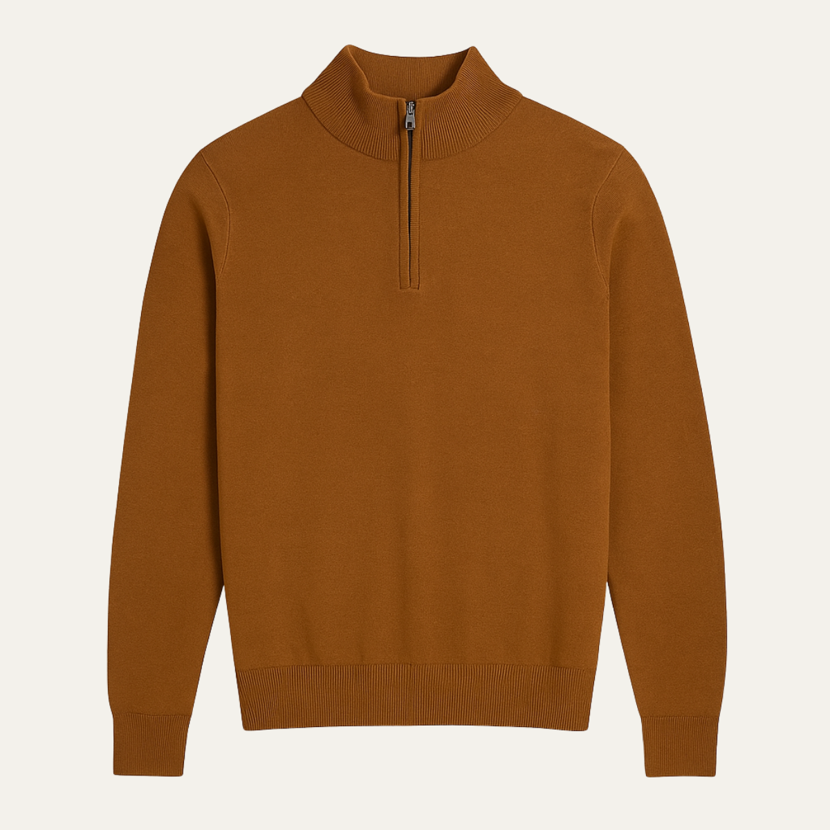 The Elmwood Men's Quarter Zip Knitted Mock Neck Sweater