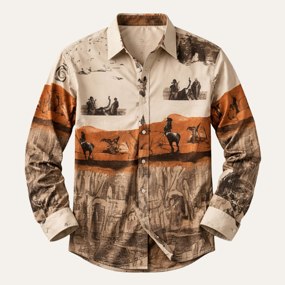 The Linfield Men’s Two Tone Patchwork Western Trendy Denim Shirt