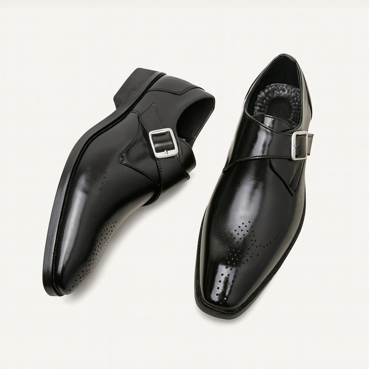 The Asiago Men’s Italian Formal Buckle Leather Dress Shoes