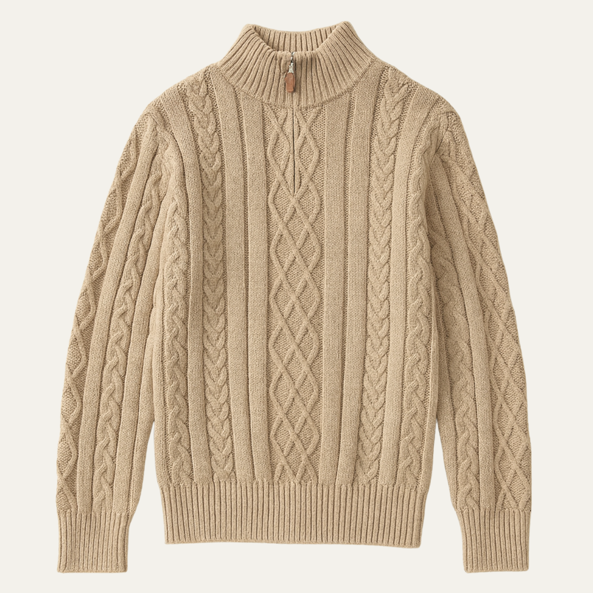 The Silverlark Men's Warm Chunky Knit Cable Knit Half Zip Sweater