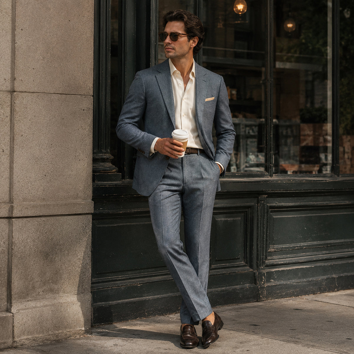 The Ashmeadow Men’s Lightweight Linen 2 Piece Set – Blazer & Pants