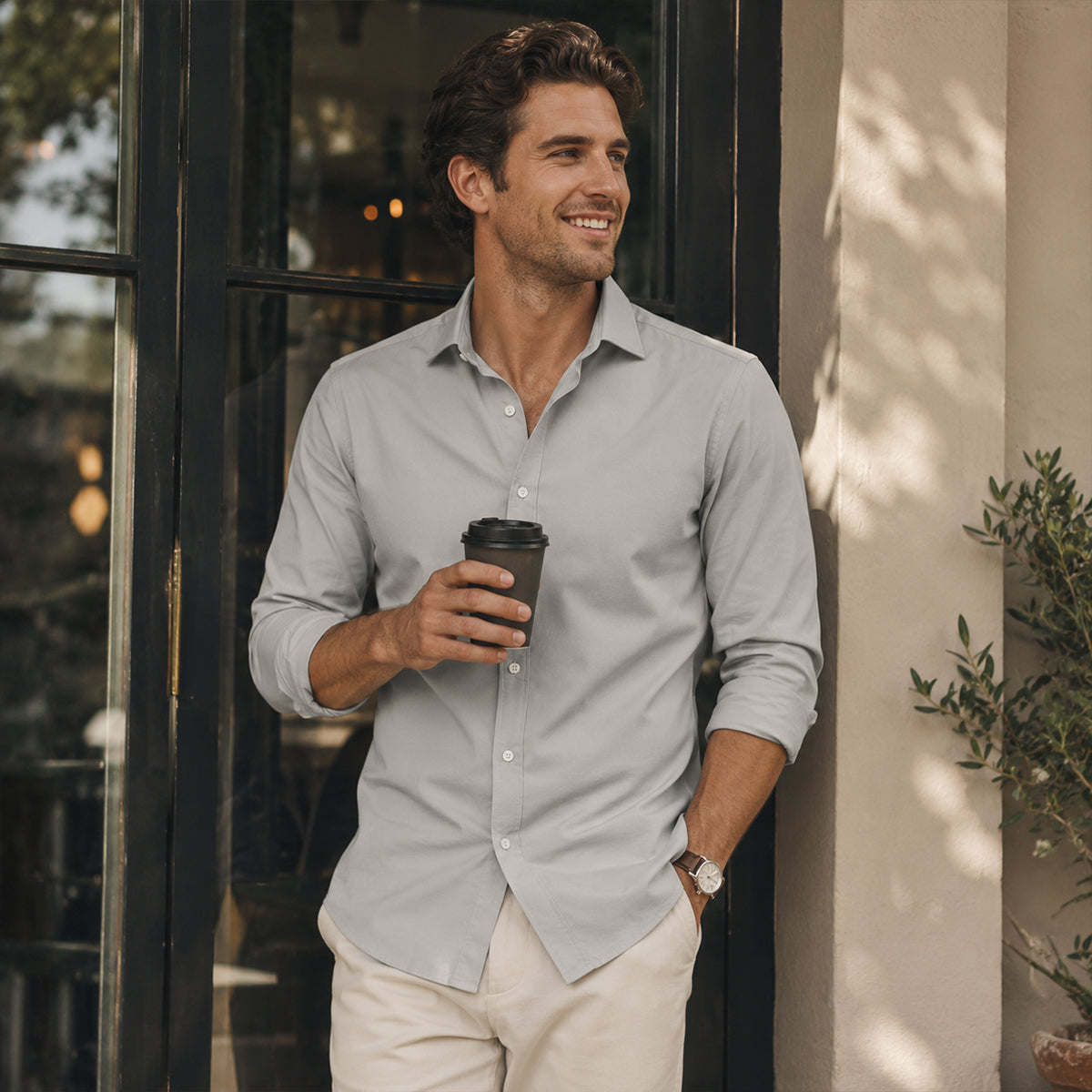 The Naples Men’s Casual Lightweight Cotton Hemp Shirt