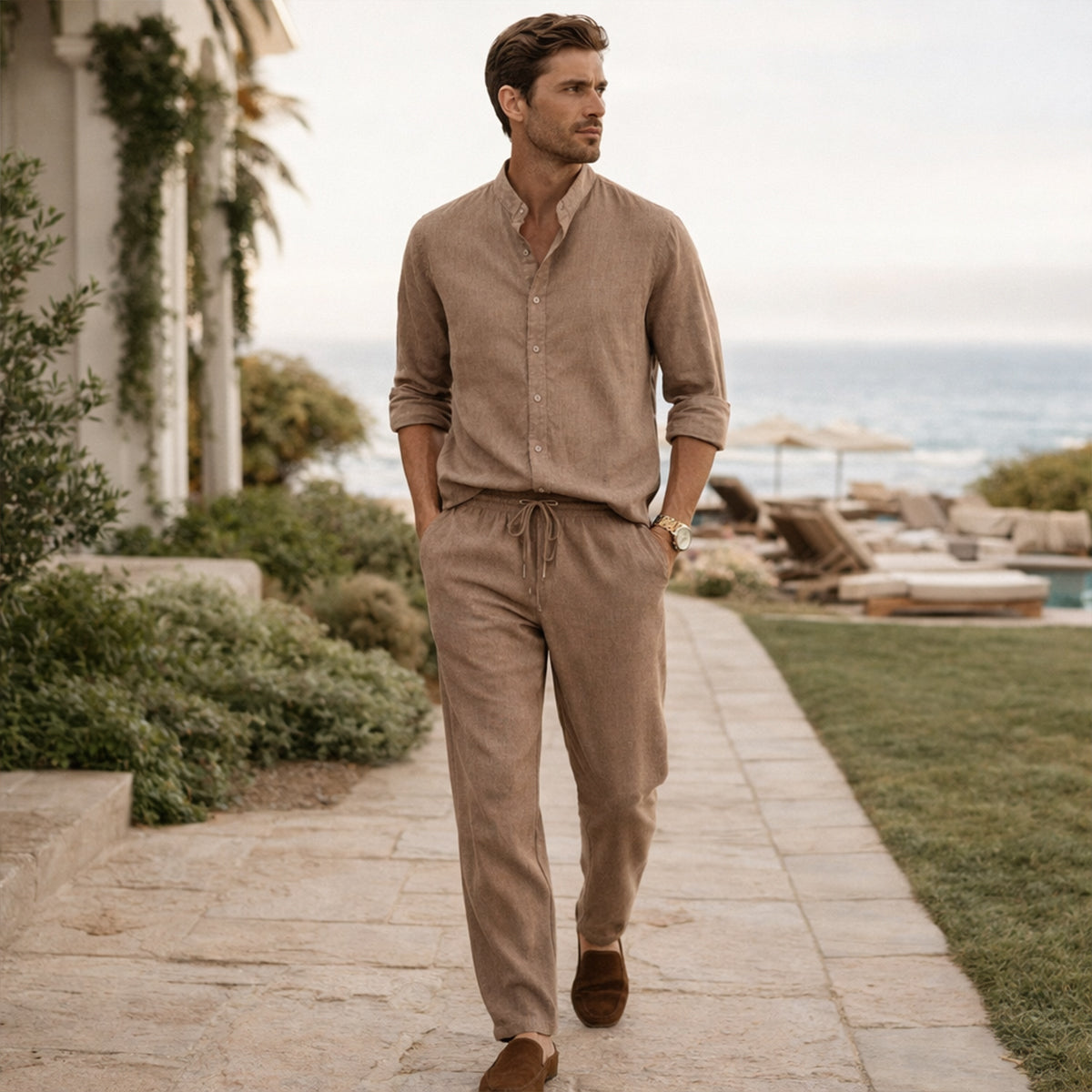 The Hampton Men’s Summer Lightweight Set – Shirt & Trousers