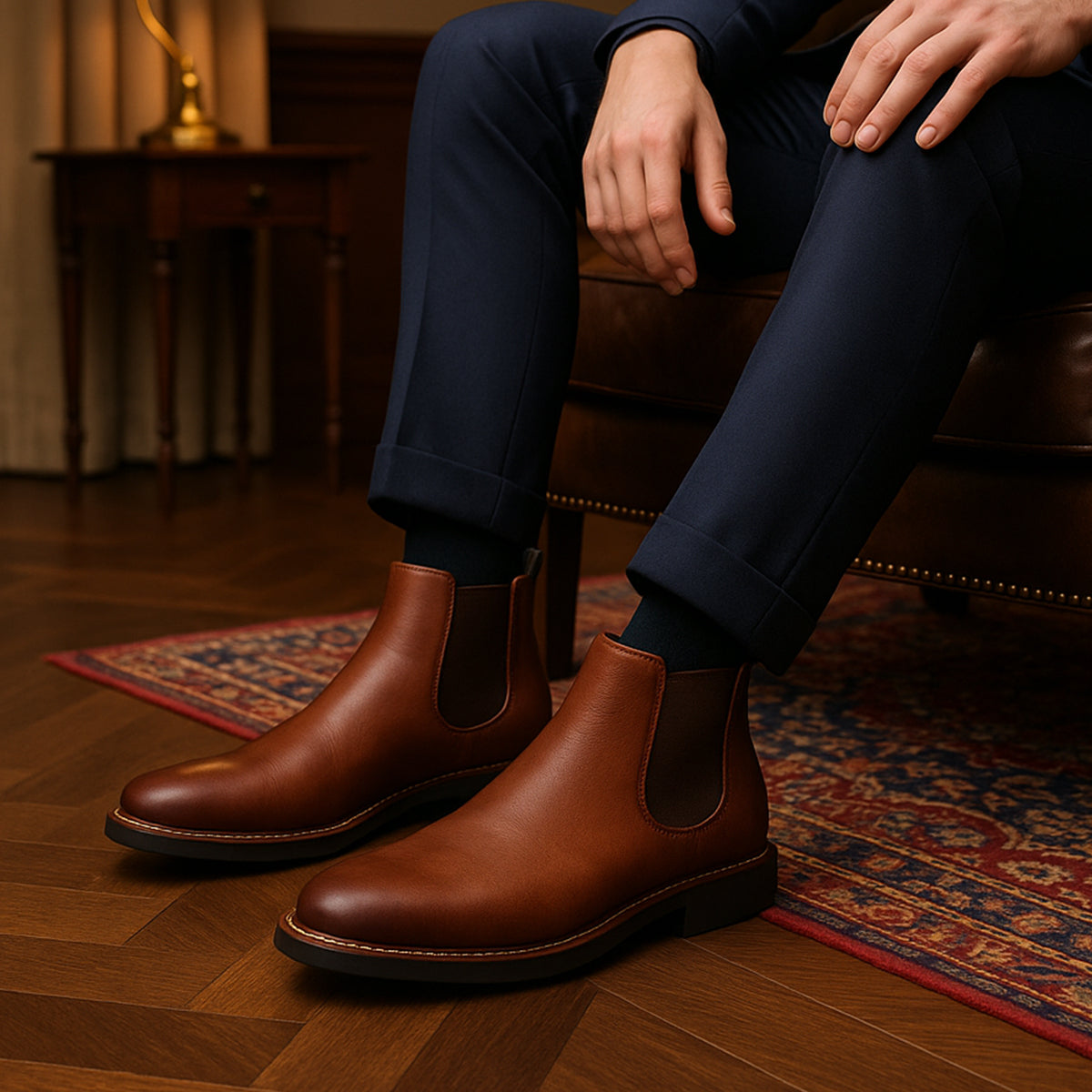 The Staffordshire Men's Classic Leather Chelsea Ankle Boots