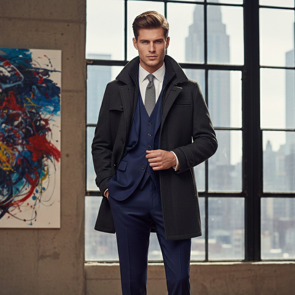 The Danforth Men’s Waterproof Casual Long Jacket with Adjustable Cuffs