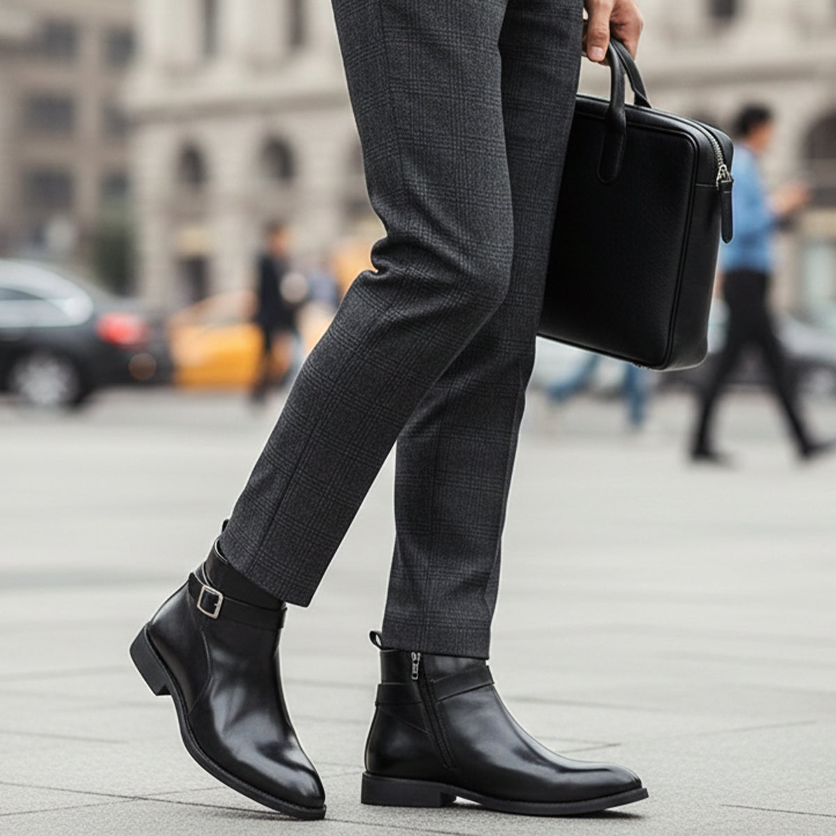 The Franciacorta Men’s Leather Ankle Boots with Side Zip & Non Slip Sole